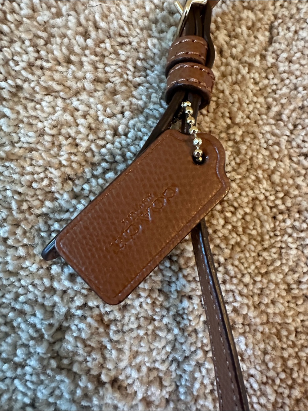 Coach Brown Leather Crossbody with Signature Tag - Picture 3 of 4